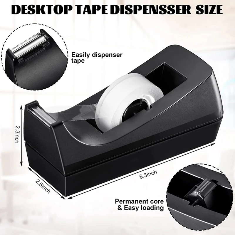 1Pc Black Mini Non-Slip Tape Dispenser -Portable Stable-Base Tape ...