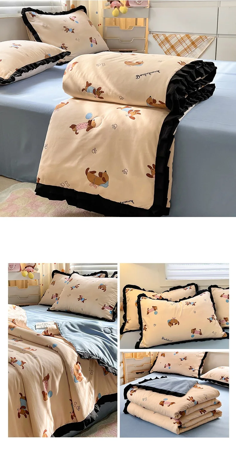 Floral Style Duvet Summer Comforter Single/Queen Size Quilts Quilted Blanket Skin-friendly Bedspread 여름이불(Pillowcase Need Order)