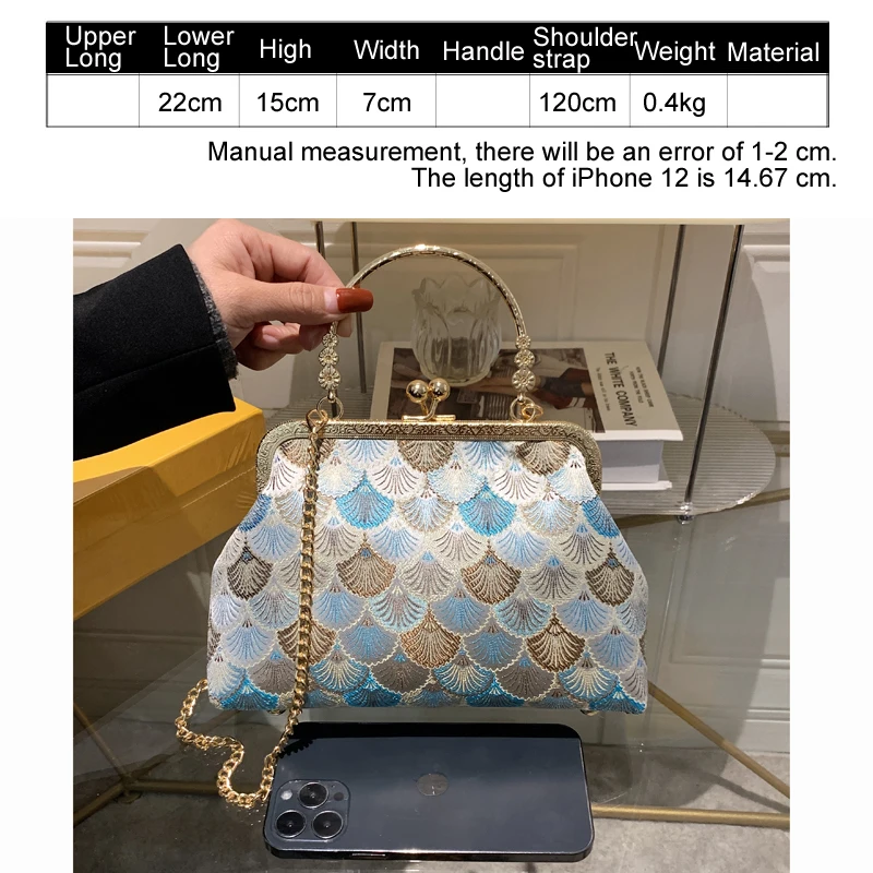 exquisite scallop shape Clutch bag fashion embossment women's bag Luxury handbags for women elegant PROM crossbody bags for Girl