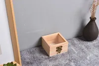 Wooden Storage Box Paulownia Wood With Lid Multifunction Square Hinged Craft Boxes For Jewelry Storage Decoration Craft 2