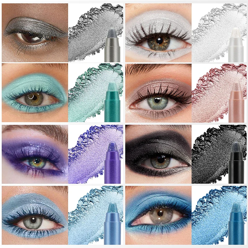 8 color pearl eyeshadow pencil, self-sharpening pencil eyeliner, undercover pencil, does not smudge, waterproof and long-lasting 2