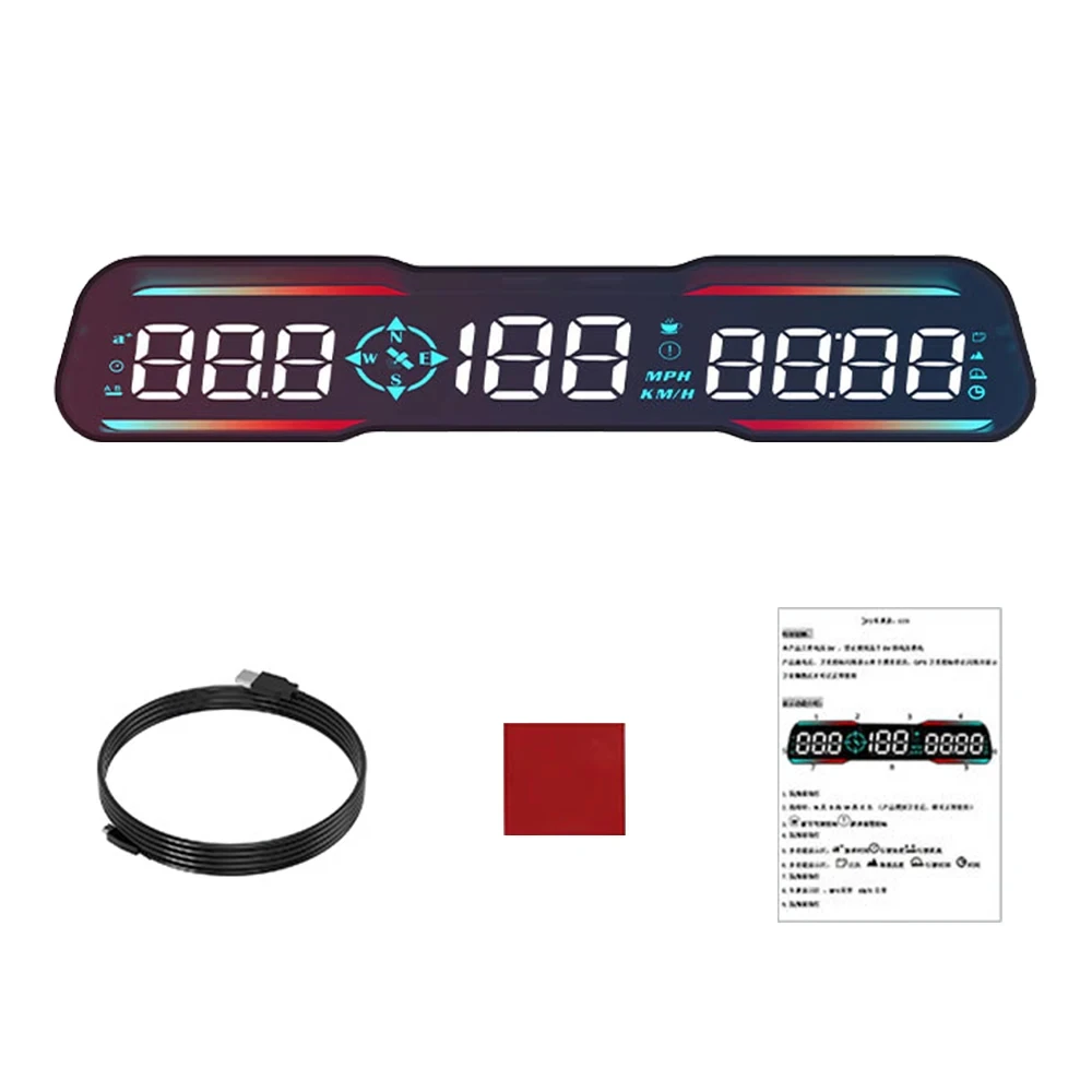 G19 자동차 GPS 헤드업 디스플레이 계량기, 자동 나침반 HUD, KM/H MPH, 스마트 디지털 알람 리마인더, 계량기 속도계 시계