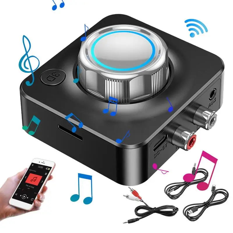 

Wireless Car Stereo Long Range Hi-Res Audio With Volume Control Multifunctional Car Audio Adapter Universal Car Audio Receiver