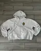 Zip Hoodie Sweatpants Suit Y2K Mens Clothes Two Piece Set Retro Gray Hip Hop Stripes Embroidered Sweatshirt Casual Pants Suit 2