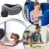 U Shape Neck Pillows For Travel Foam Ice Silk Fabric Neck Pillow hook and loop fasteners Stowable pillow for car home 5