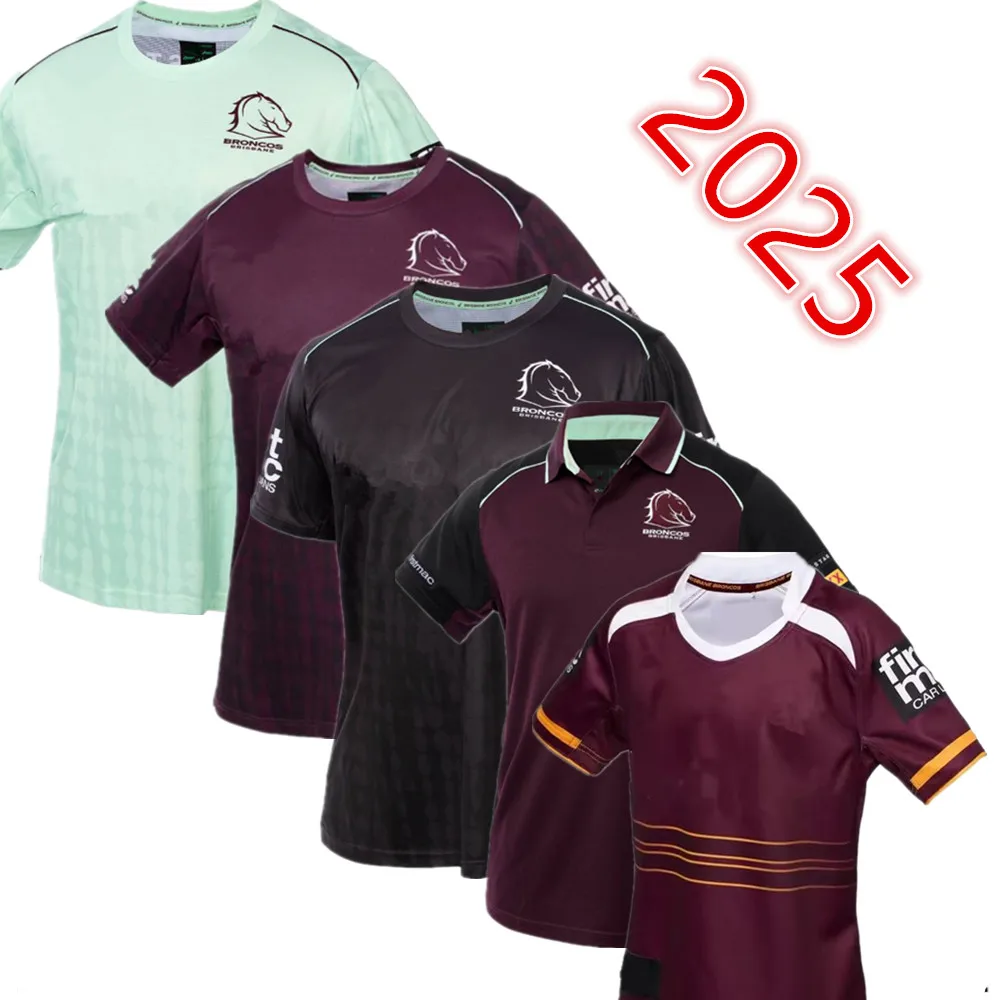 Broncos HOME RUGBY JERSEY / BRONCOS MEN'S LONG SLEEVE TRAINING SHIRT SINGLET SHORTS Size:S-5XL