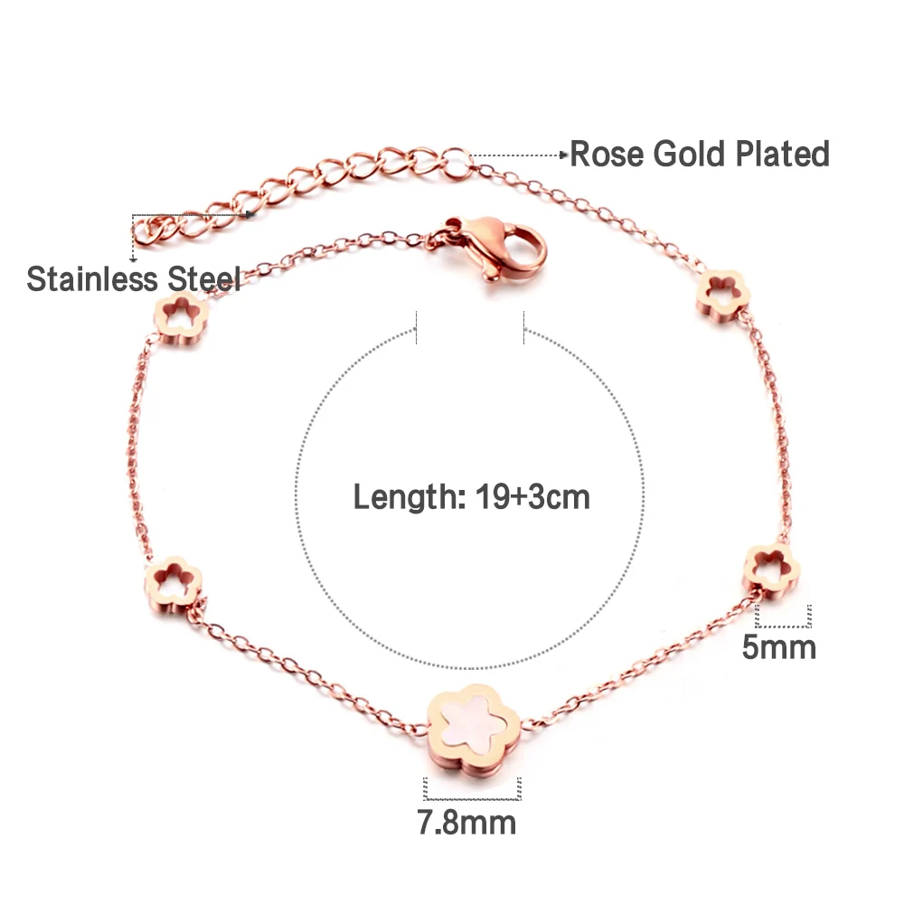 ASONSTEEL Luxury Elegant White Shell Flower Charm Bracelet Necklace Stud Earrings Women Stainless Steel Jewelry Trending Van New