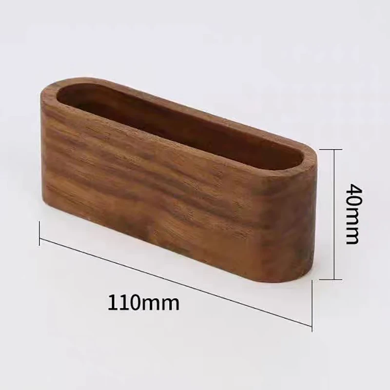 Card Display Stand Wooden Business Card Holder with Pen Slot for Office Desk