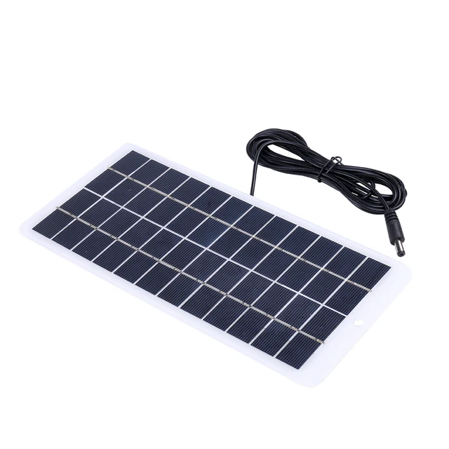 Panneau solaire 12V en polysilicium 10W, chargeur solaire laminé EVA avec mousqueton de Port DC pour batterie 3.7V/lampe de jardin 1