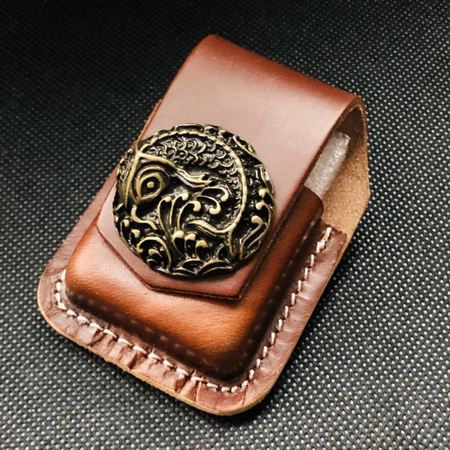 Handmade Zippo Lighter Case Leather Case Lighter Cover Belt Loop