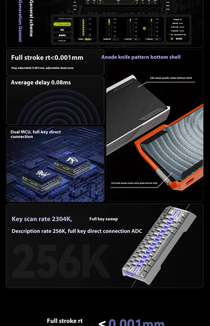 Mork Blade Mk60 He Gaming Keyboard Aluminum Shell Polling