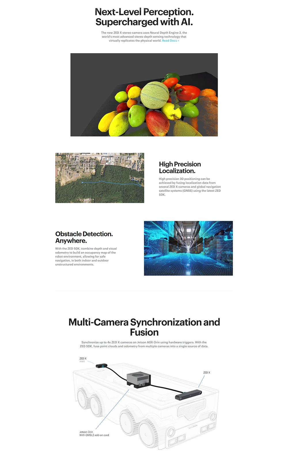 ZED X Stereo Camera 2.3MP Color Global Shutter Sensor Binocular Depth Camera Bui