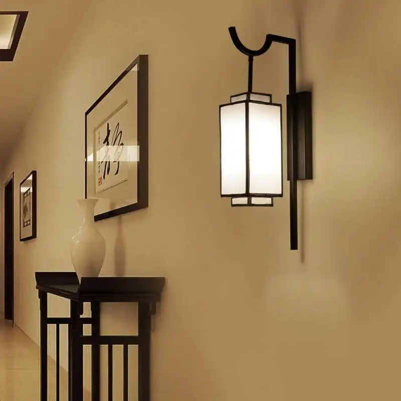 New Chinese Bedside Lamp Bedroom Wall Lamp Simple Antique Hotel Aisle Living Room Retro New Chinese Corridor Lamp Decoration