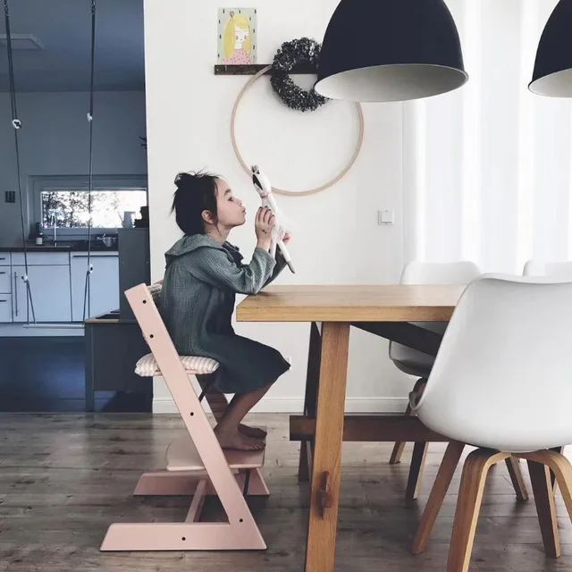 Adjustable Wooden Baby High Chair - Multi-Function Convertible Feeding Seat with Removable Tray & Safety Harness 5