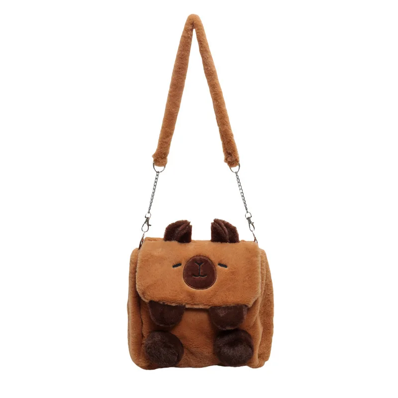 Capybara Plush Backpack Kawaii Fashion Plushie Doll Fur Bag Children's Bag Shoulder Bag Mini Knapsack Bags Gifts For Girlfriend