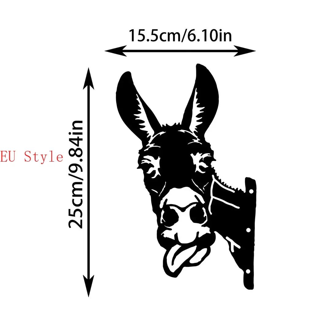 

Tongue Out Donkey Shape Iron Silhouette Decor Cute Ornament Outdoor Garden Fence Farm Craftwork Decor Garden Party Decor Outdoo