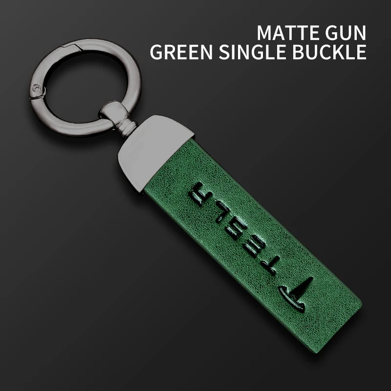 Wysokiej jakości skórzany brelok do kluczy z logo samochodu Akcesoria do Tesla Model-3 Model-S Model-X Model-Y Cybertruck Roadster