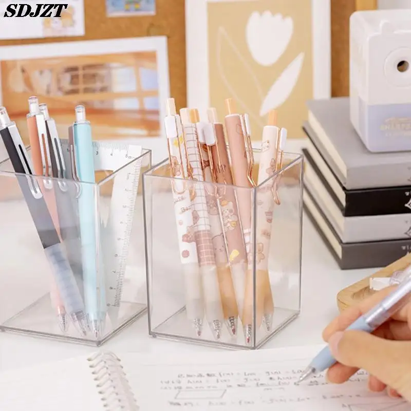 Kawaii Pencil Pot Organizer Cute Korean Stationery Office Desks Porte Gift Stationery Aesthetic Gadget