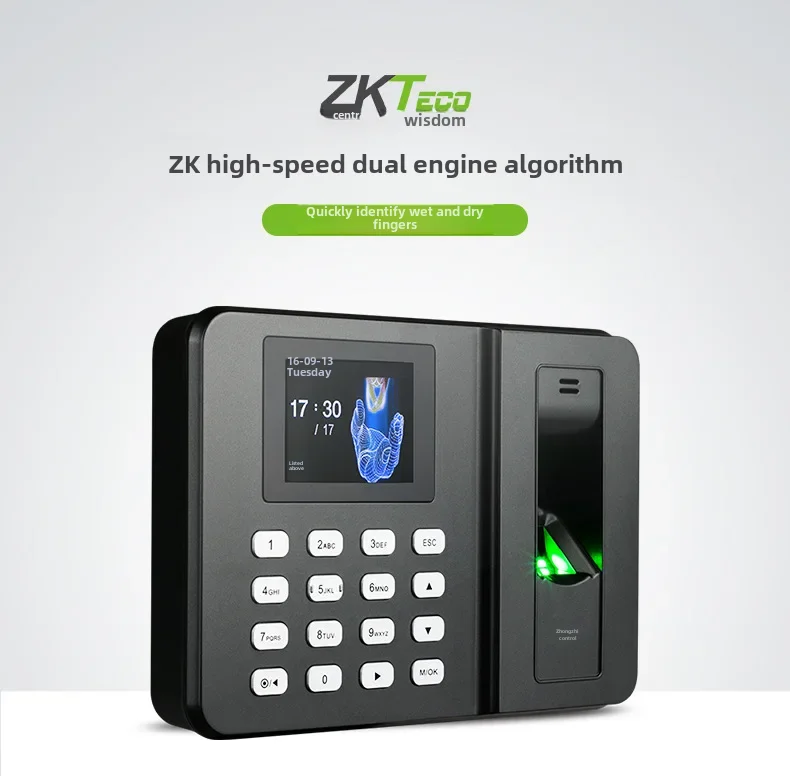 Zkteco Middle Control Zk3960 Biometric Time Recording Device Employee Clock In Out Machine Fingerprint Recognition System