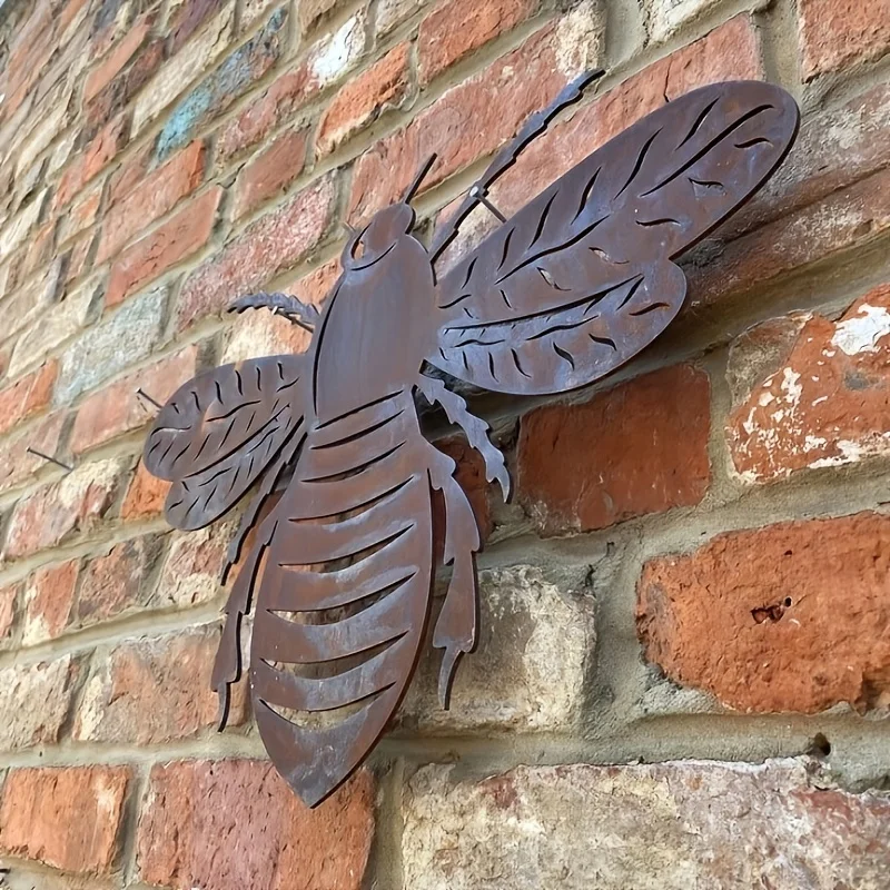 1Pc Roestige Metalen Hommel Muur Kunst, Interieur, Rustieke Tuin Decor, Roestige Metalen Wandbord, Hek Decoratie, Huis Teken, Cadeau Voor Hem