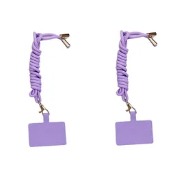 Universal Adjustable Phone Lanyard Strap - Anti - Lost Neck Strap (Purple - 2pcs)