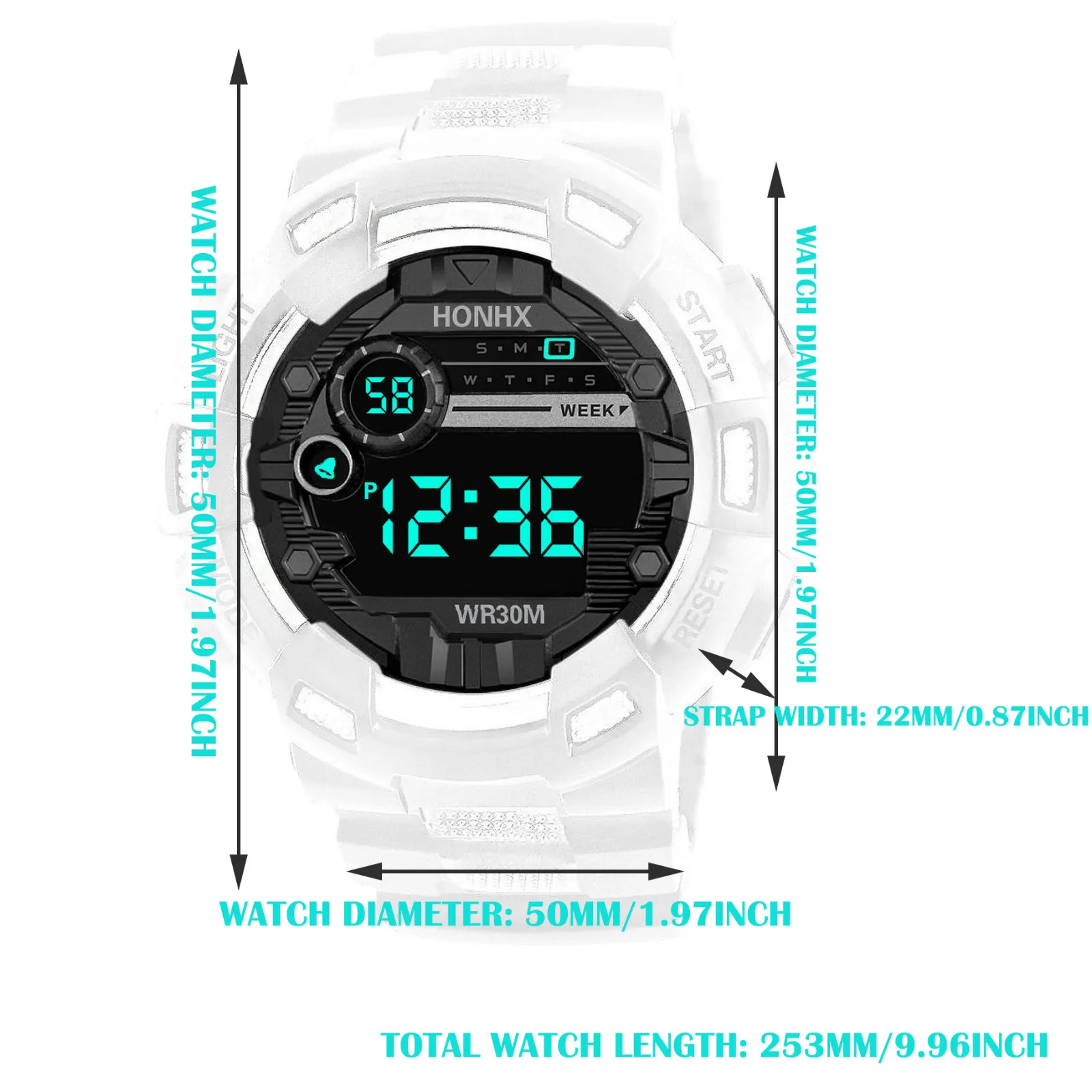 2022 Fashion Men's LED Digital Watch Date Sport Outdoor Electronic Watch for Men Shockproof Military Watches relogio masculino