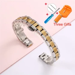 Premium Stainless Steel Ultra Metal Watch Strap Bracelet - 22mm (Silver - Gold)