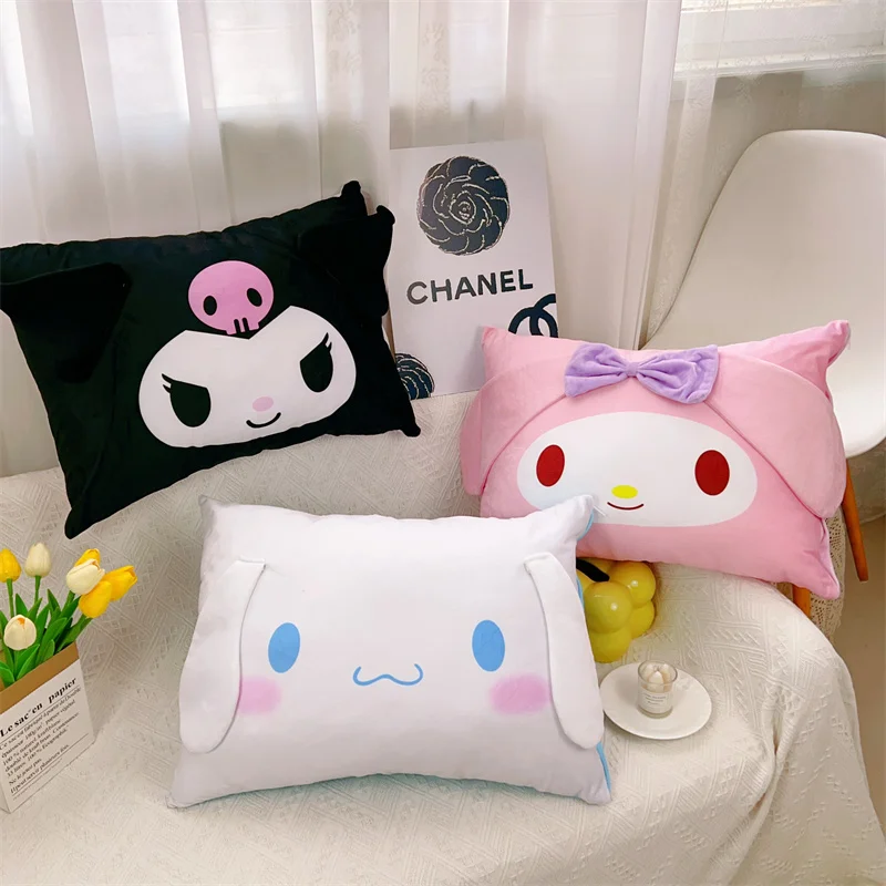 Sanrio Cartoon Pillowcase Kuromi My Melody Cinnamoroll Back Cushion Cover High Quality Japanese Style Sleeping Pillow Case Girl 3