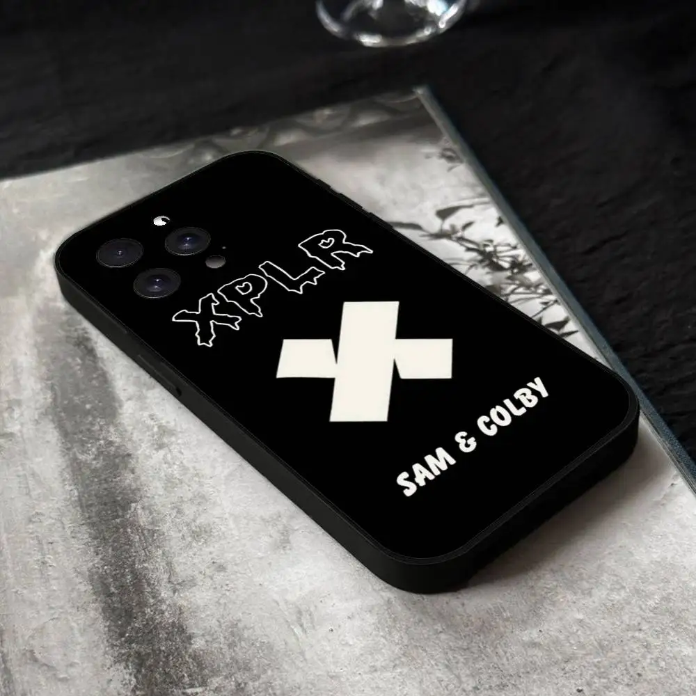 S-Sam And Colby XPLR Phone Case For IPhone 17,16,15,14,13,12,11 Plus,Pro,Max,XR,XS,X,7,8 Plus,Mini Black Silicone Soft