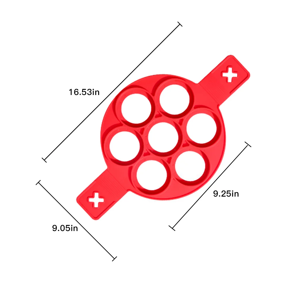 Silicone Pancake Maker Multiple Shapes 7 Holes Nonstick Baking Mold Ring Fried Egg Molds For Family Cooking Kitchenware Gadgets pancake maker silicone cooking tools egg mold egg ring