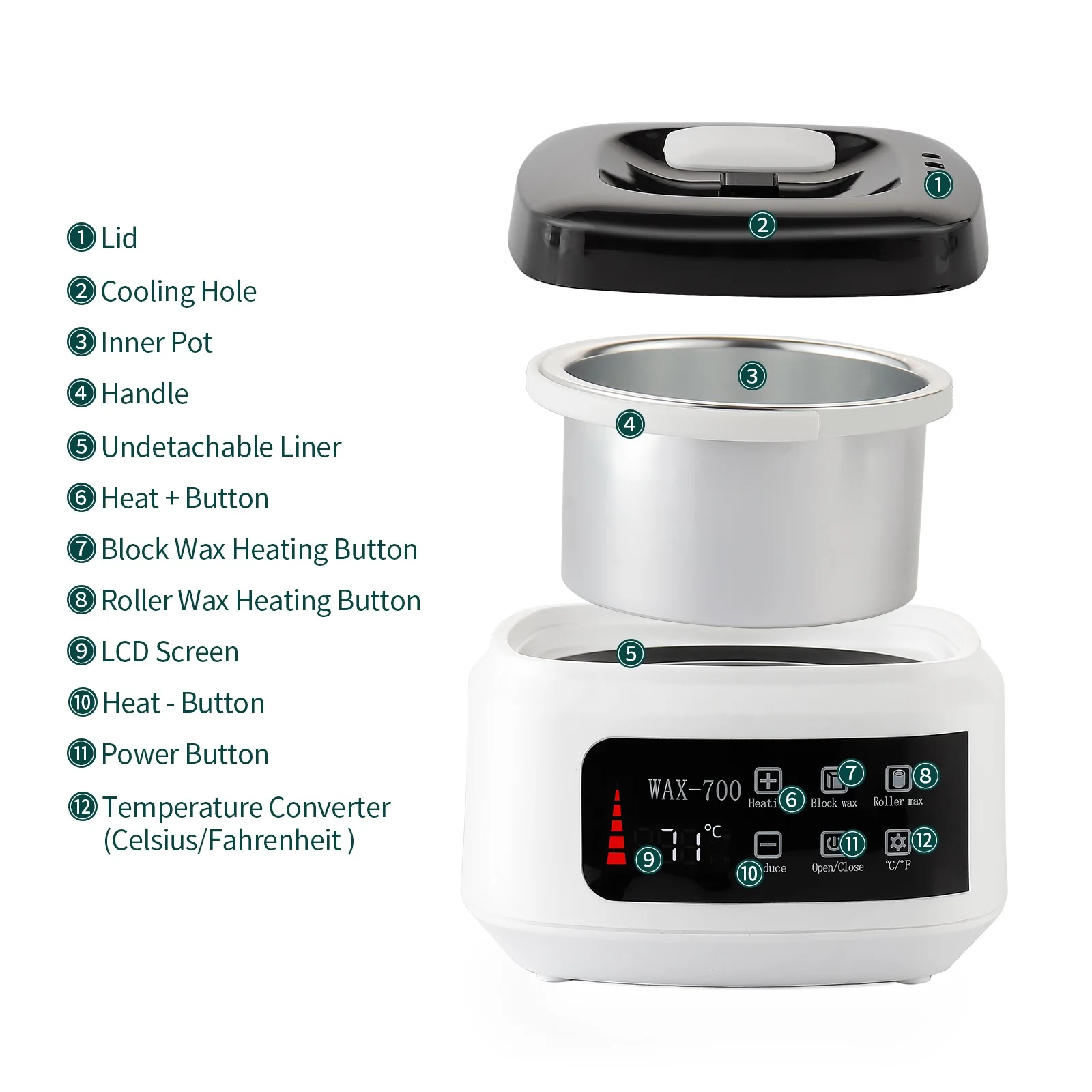 Wax Warmer for Hair Removal Depilatory Epilator Wax-melt Waxing Kit Paraffin Heater Wax Beans Bead Heating Machine 5
