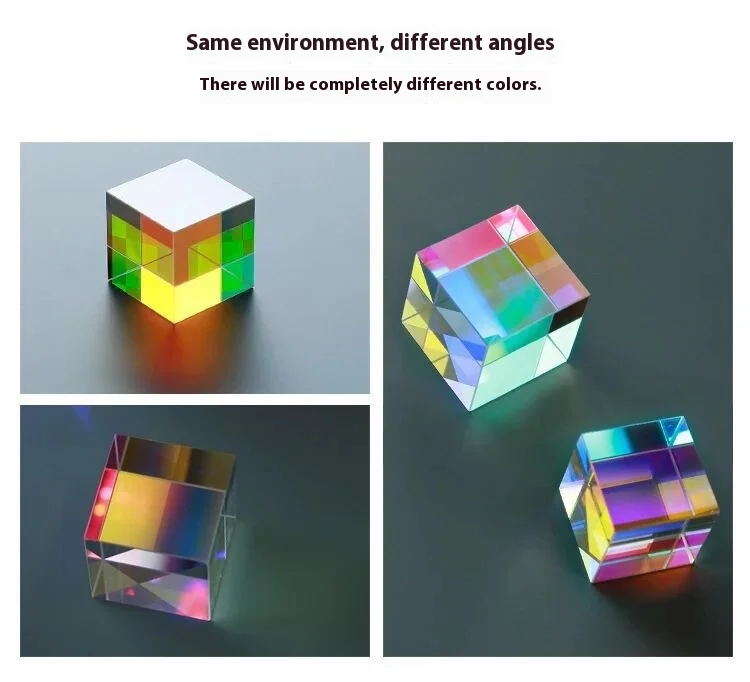 Description Picture 3 of itemGlass Cube 10mm Dichroic Prism X-Cube Prisms for Photographic Beam Splitting Photography Accessories Decorate Gifts Cute Light