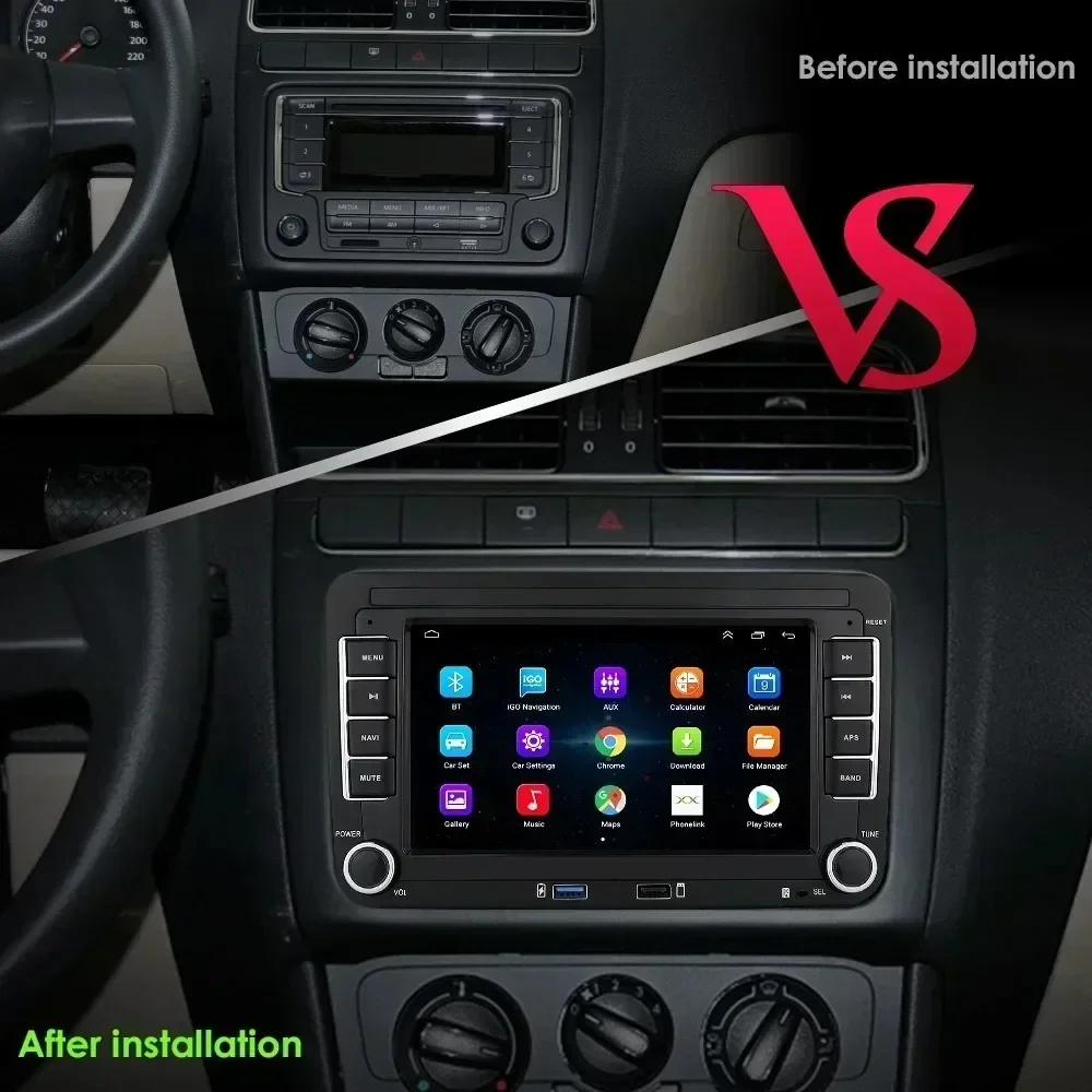 Radio de coche Android para Volkswagen Passat B6 B7 CC VW Golf 5 6 Polo 6R Jetta EOS Universal Multimedia inalámbrico Carplay navegación 2