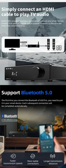 SMSL A50PRO 2.1 チャンネルパワーアンプ MA12070P * 2