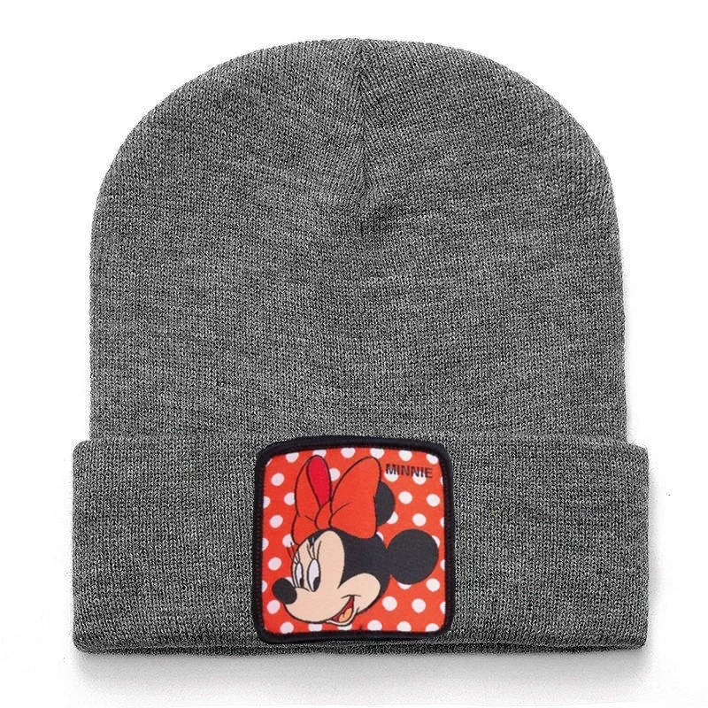 Knit Hat Disney Mickey Donald Cotton Casual Beanies for Men Women Warm Winter Fashion Solid Unisex