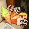 20/50cm Ice Cream Cone Plush Pillow Stuffed Food Summer Snack Cushion Like Real Decor Plushie Peluche Gift 1
