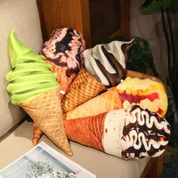 20/50cm Ice Cream Cone Plush Pillow Stuffed Food Summer Snack Cushion Like Real Decor Plushie Peluche Gift 1