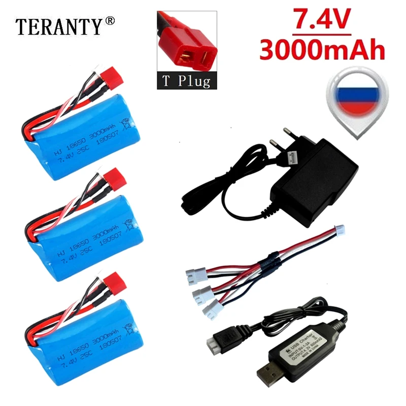 Аккумулятор lipo 7 4 В 3000 мА · ч 18650 для Q46 Wltoys 10428 /12428/12423 RC запасные части автомобиля с