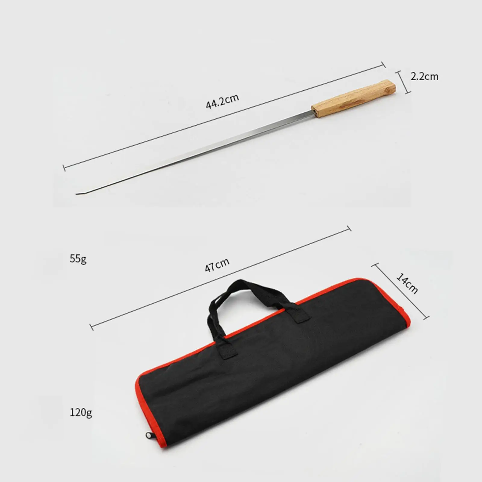 8 Pieces Flat Long Shish Kebab Skewers Outdoor Cooking Metal Skewers for Grilling for Prawn Seafood BBQ Grilling Chicken