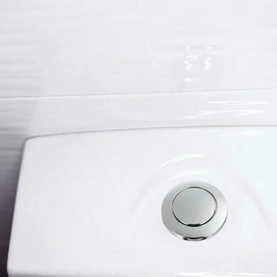 Pulsante Doppio Scarico WC 38 Mm In Plastica Argento - Ricambio Per Cassetta Con Apertura 38-50 Mm, Accessorio Bagno
