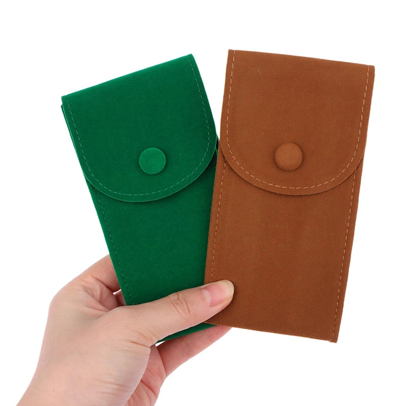 1Pc Watch Storage Bag Portable Flannelette Fabric Watch Pouch Travel Organizer Display Pouch Storage Box Green/Brown/Green