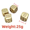 2Pcs 15mm Metal Dice Brass Gold Color High Quality 6 Sided Dice Brass dice hand polished Stress Relieving Toys For Adult 5