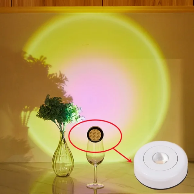 Touch LED Cabinet Lights Battery Powered Stick On Wall Sunset Lamp for Kitchen Bedroom Closet Cupboard Night Light Decoration 2