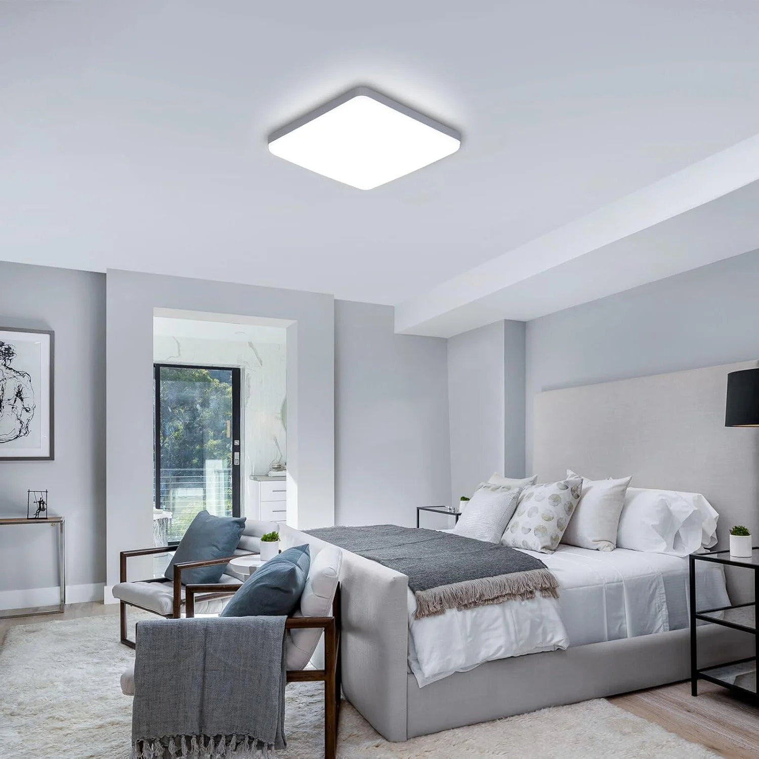 36W Super Bright LED Panel Light, LED Ceiling Lamps,Modern Square Ultra Slim LED Ceiling Lighting for Bedroom, Kitchen: 3 - 5 Days Free Delivery Only UK