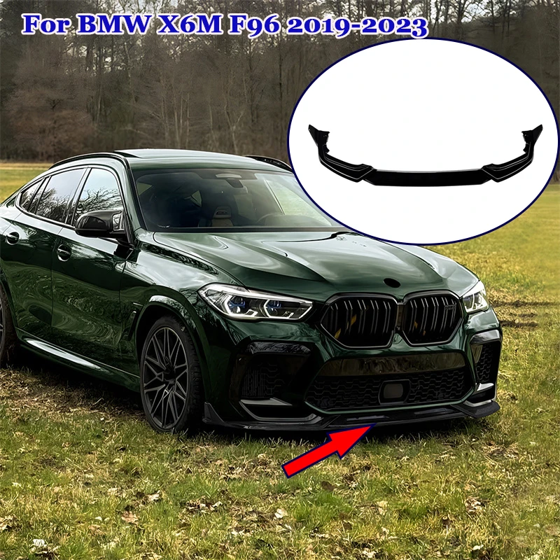BMW X6M F96 2019-2023용 프론트 스포일러 립 자동차 프론트 범퍼 분리..
