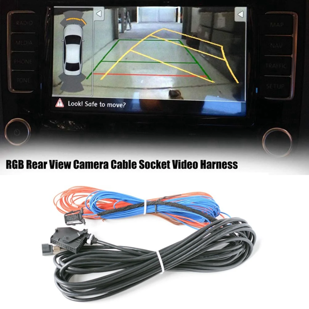 Apply to RCD510 RNS510 RNS315 RGB Rear View Camera Harness Cable Wire for Jette Golf
