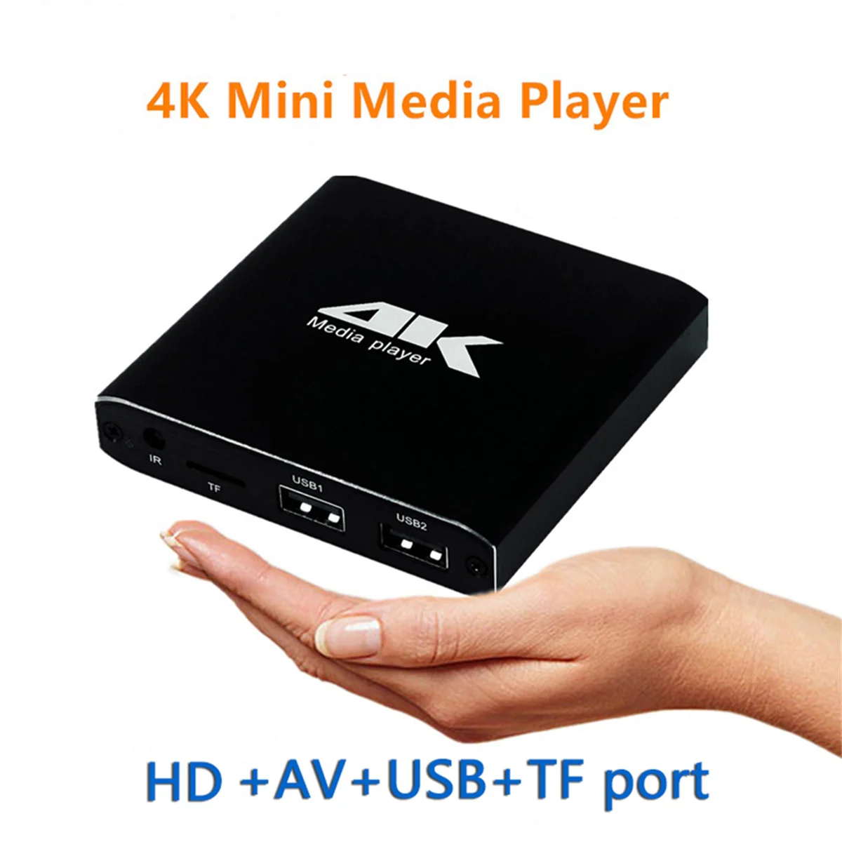 Multimedia Player 4K H.265 Advertising Player Auto Loop Playback TF/AV/HDMI/USB Disk 1080P HD Media Player EU Plug