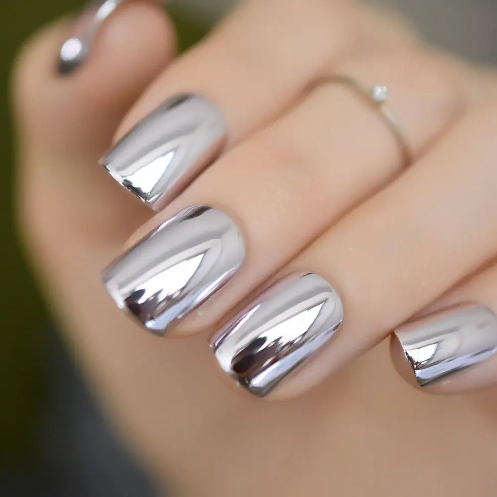 Metallic Mirror Powder Metal Nail Glitter Rose Gold Champagne Silver UV Gel Polish Chrome Dust Manicure DIY Flake Decoration nail powder
