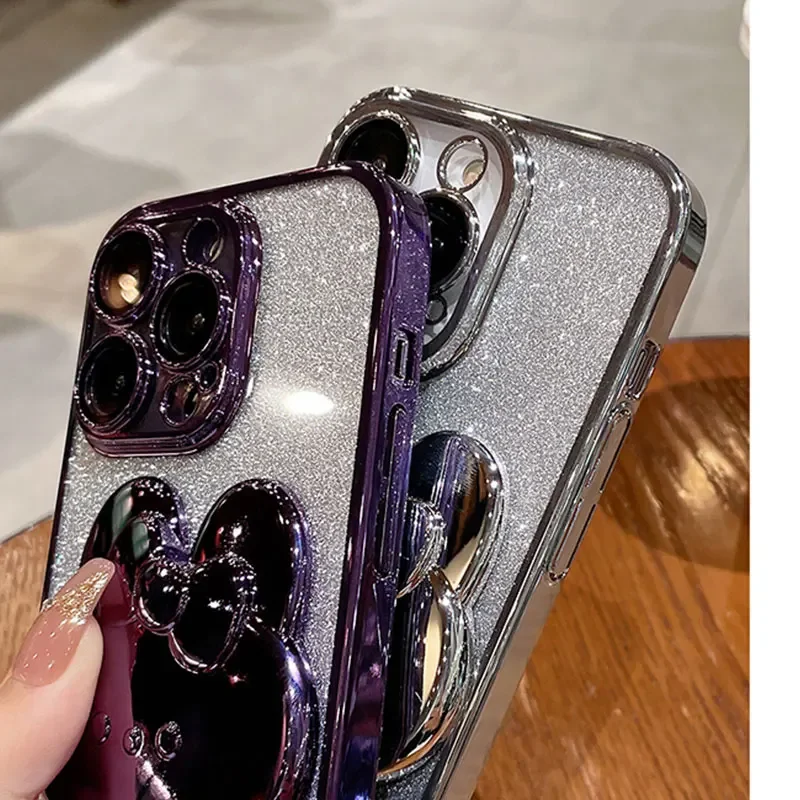 Luxury Glitter Mirror Rabbit Holder Shockproof Case