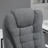 Vinsetto High-Back Executive Office Chair with Footrest, Linen-Fabric Computer Chair with Padded Armrests, Gray 4
